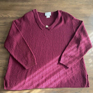 Vintage 80s/90s Burgundy Sweater – Rose Collar